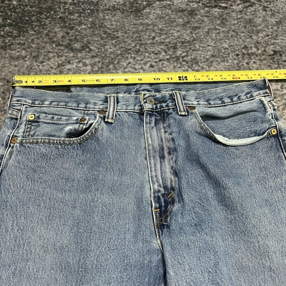 Levi's 505 Jeans Mens‎ 36x32 Blue Denim Distressed